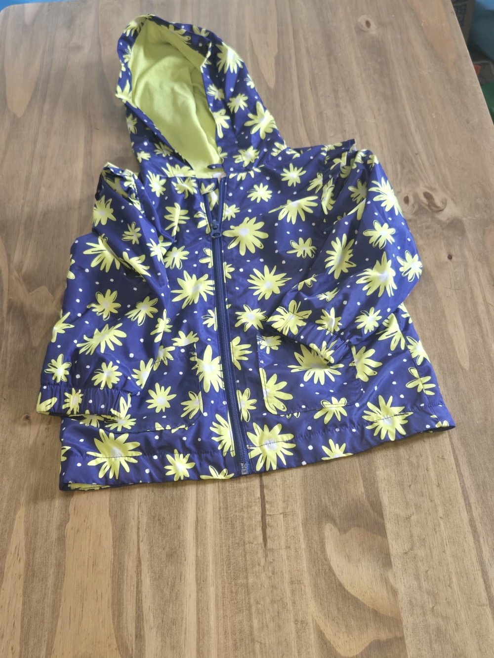 Wonder Nation Navy Jacket with Yellow Floral Print